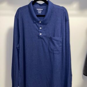 NWOT Saddlebred Blue Long Sleeve Polo